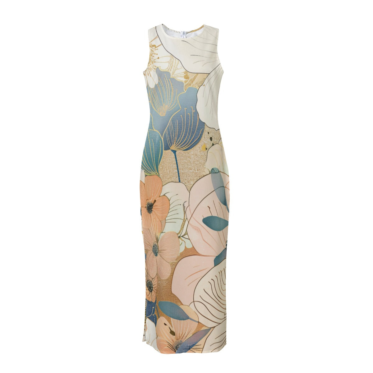 Women's Beach Perspective Chiffon Sleeveless Dress(SET 8)