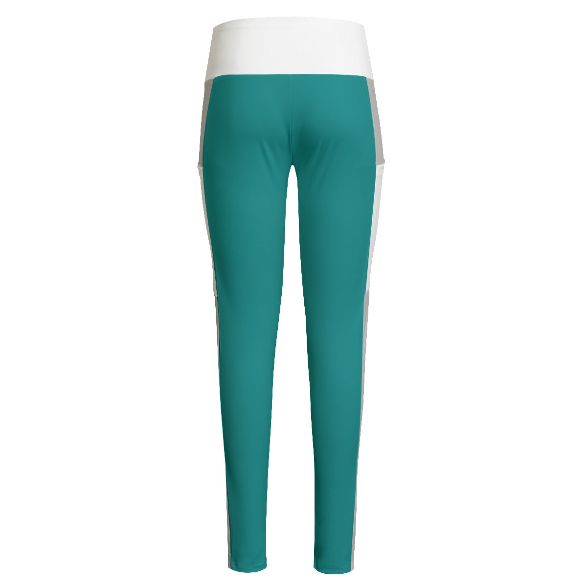 Fancy Waist Leggings With Side Pocket-Teal