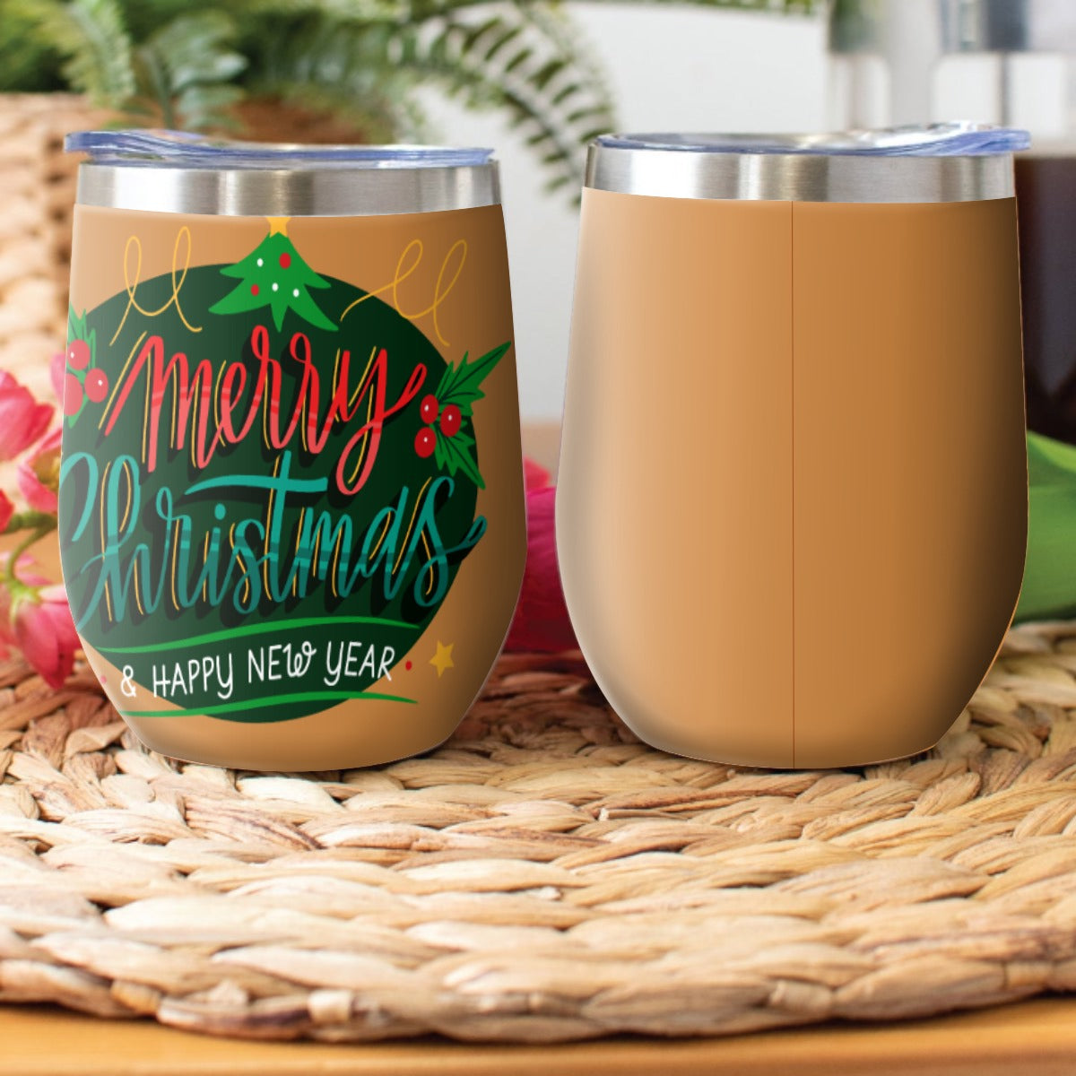 Merry Christmas & Happy New Year- Stainless Steel Cup