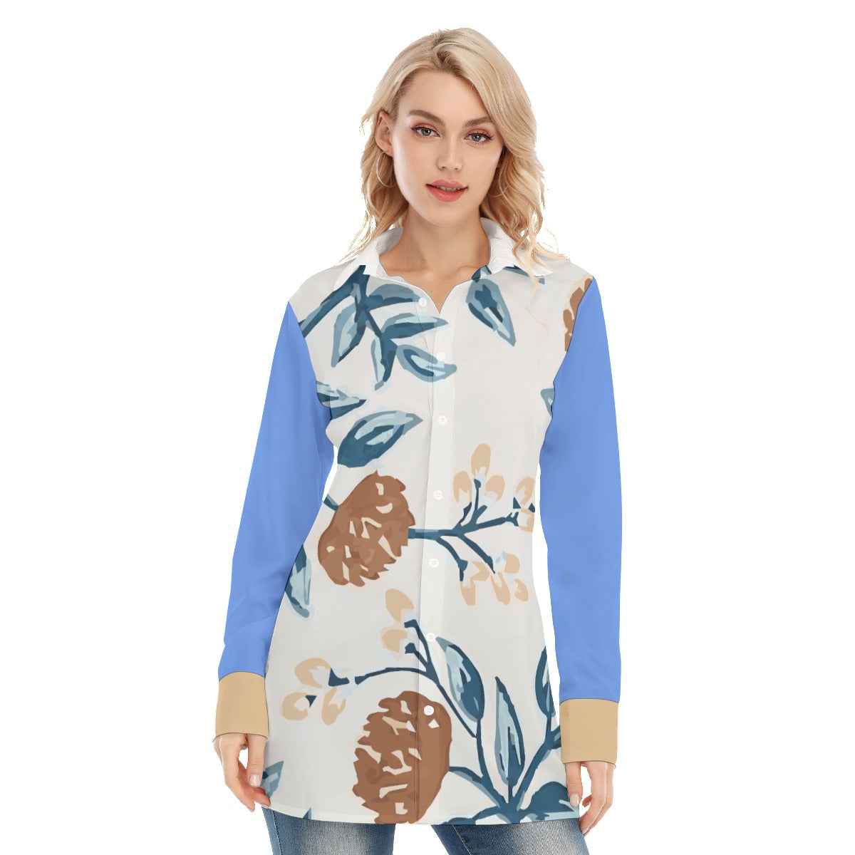 Dazzling Print Women Long Shirt