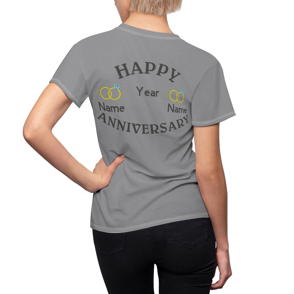 Women's Happy Anniversary - Custom Name and Date