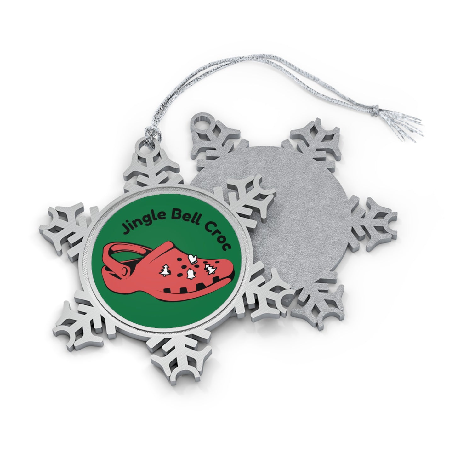 Customized -Pewter Snowflake Ornament ( please email with JPG picture )