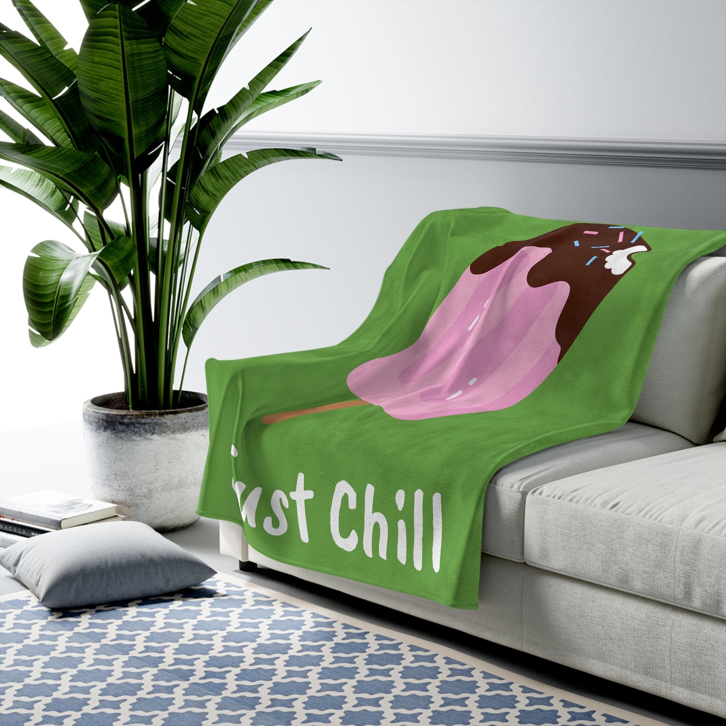 Velveteen Plush Blanket- Ice Cream Design