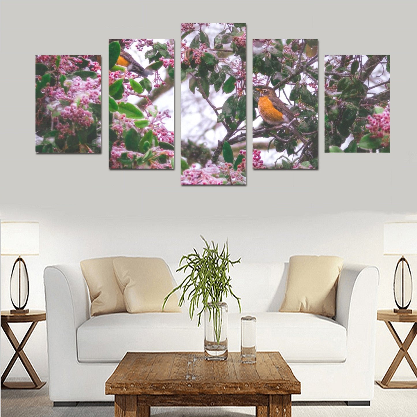 Canvas Wall Art Prints (No Frame) 5-Pieces/Set D