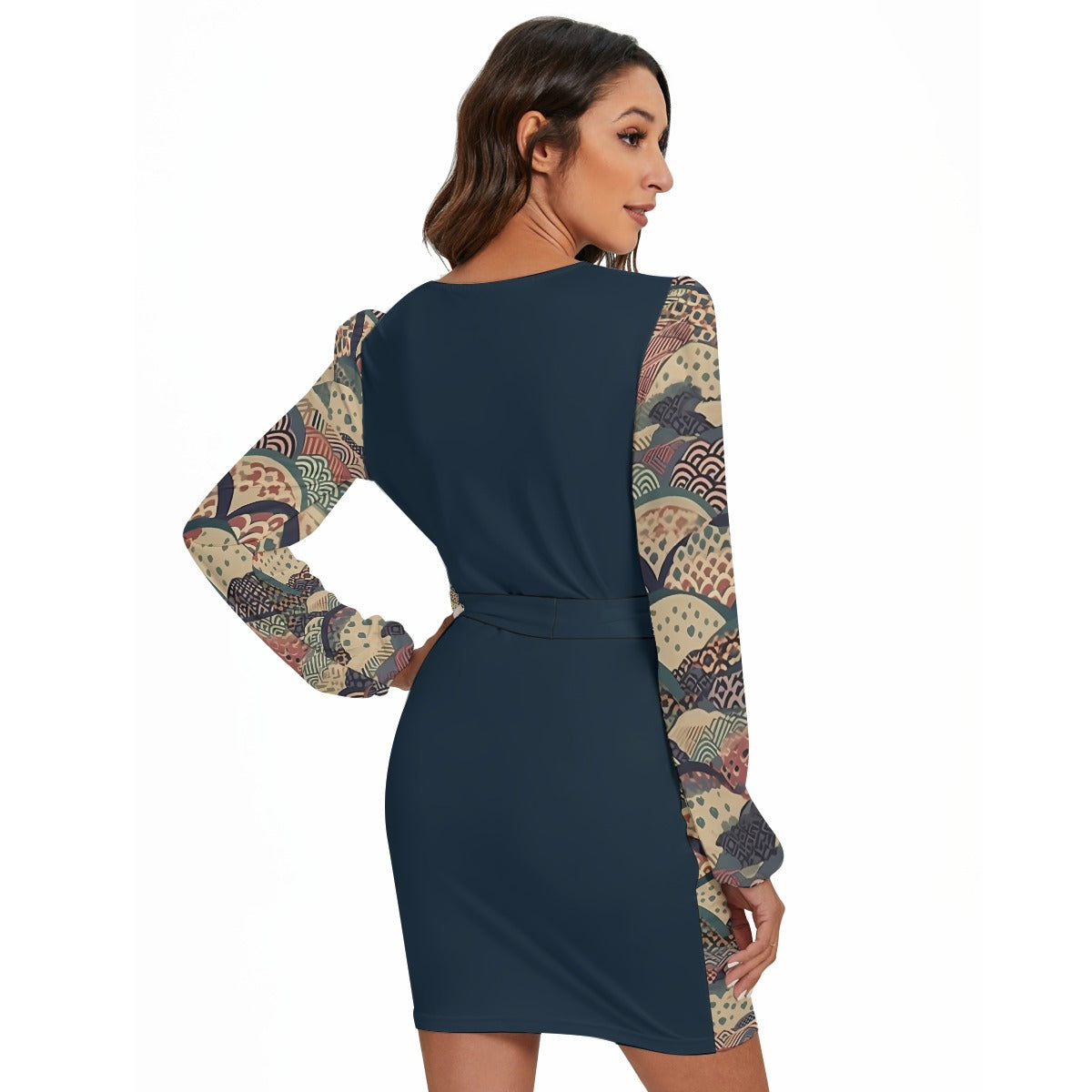 Women's Long Sleeve Dress With Waist Belt