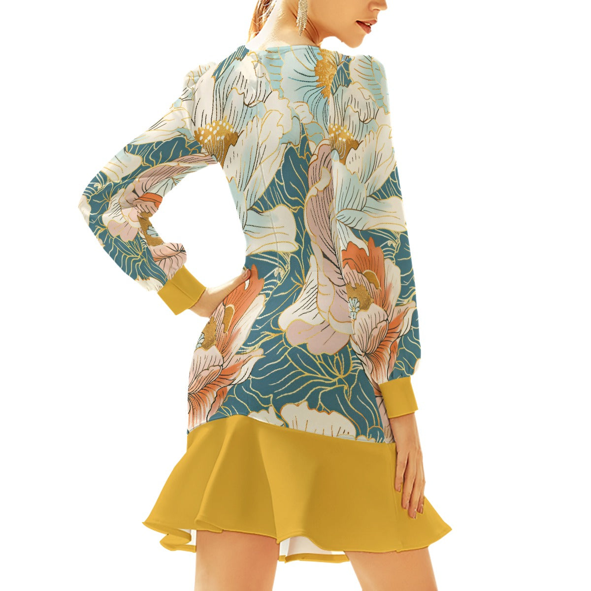 Women's Ruffle Hem Skinny Dress( SET 3)