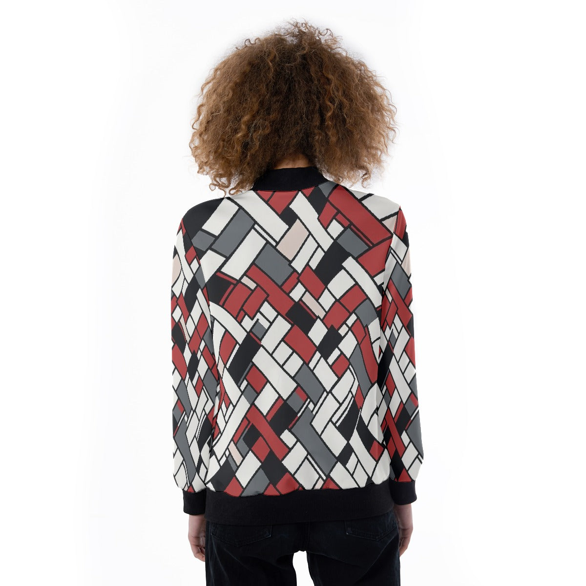 Women's Ribbed Stand-up Collar Jacket