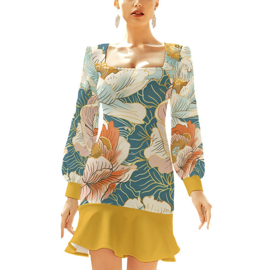 Women's Ruffle Hem Skinny Dress( SET 3)