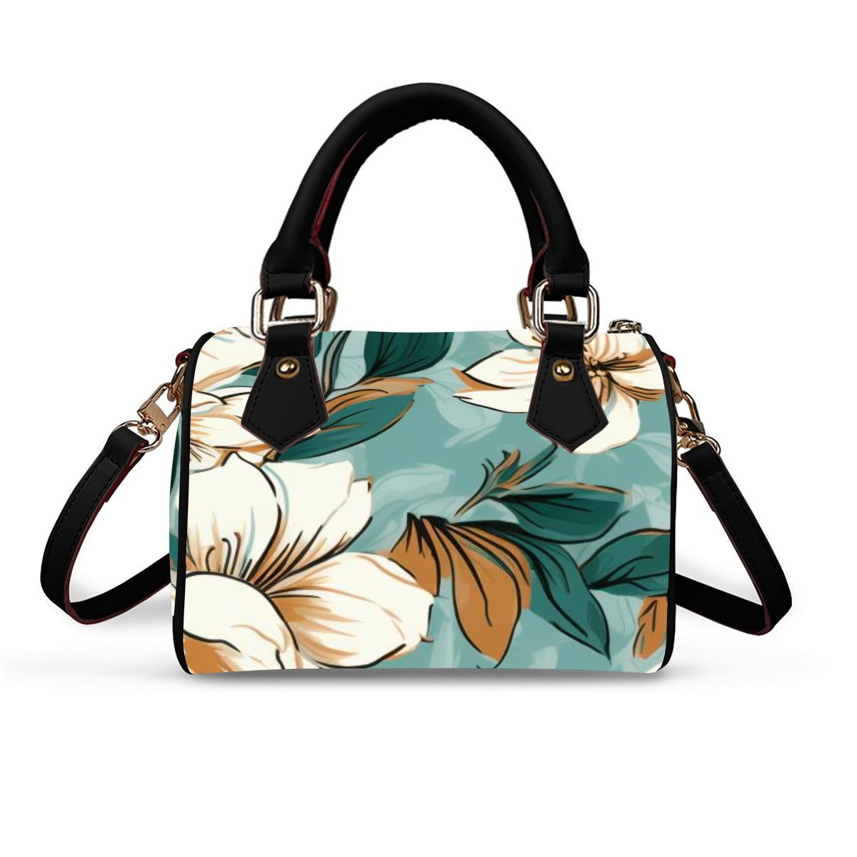 Classic Barrel-Shaped PU Leather Handbag