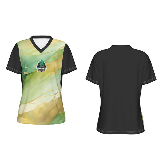 All-Over Print Women's V-Neck Sports T-Shirt