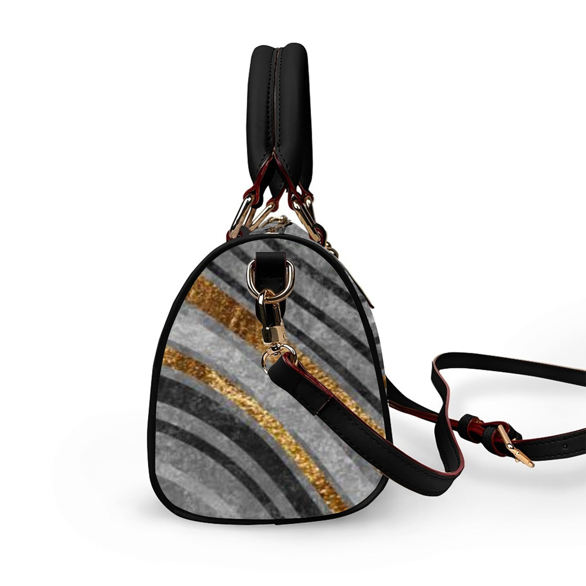 Classic Barrel-Shaped PU Leather Handbag