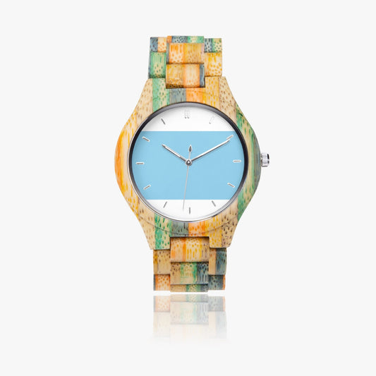 884. Camouflage Wooden Watch - Green&Blue