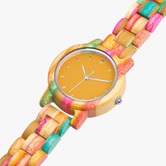 Camouflage Wooden Watch - Green&Pink