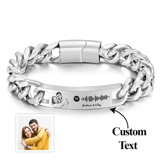 Personalized Bracelet with Your Photo Perfect Anniversary Gift for Him