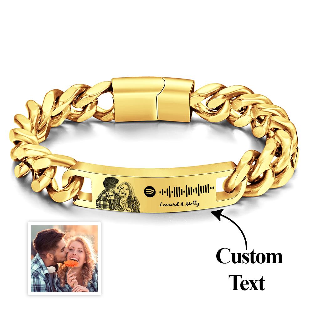 Personalized Bracelet with Your Photo Perfect Anniversary Gift for Him