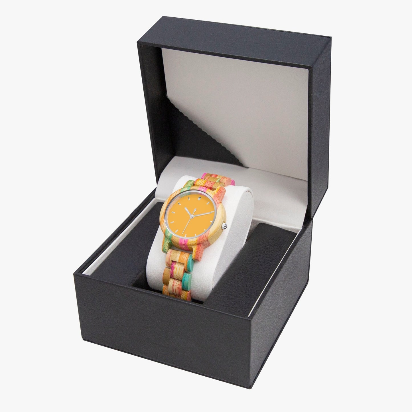Camouflage Wooden Watch - Green&Pink