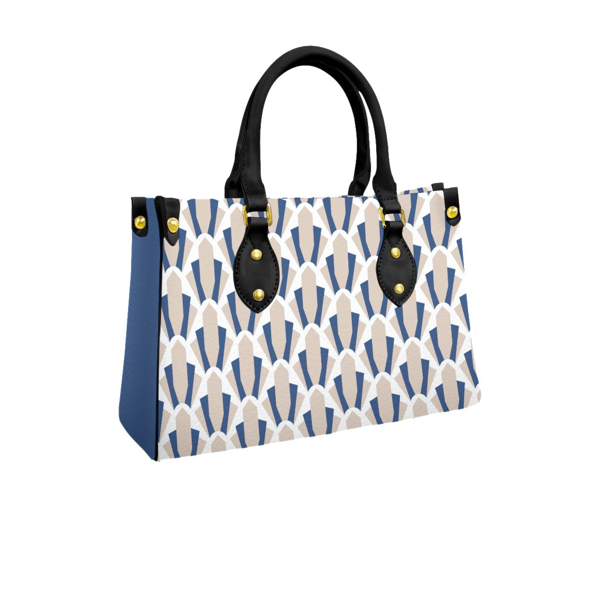 Women's  Printed Tote Bag With Black Handle