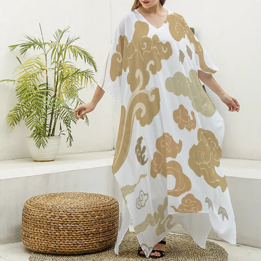 Fashionable V-Neck Caftan