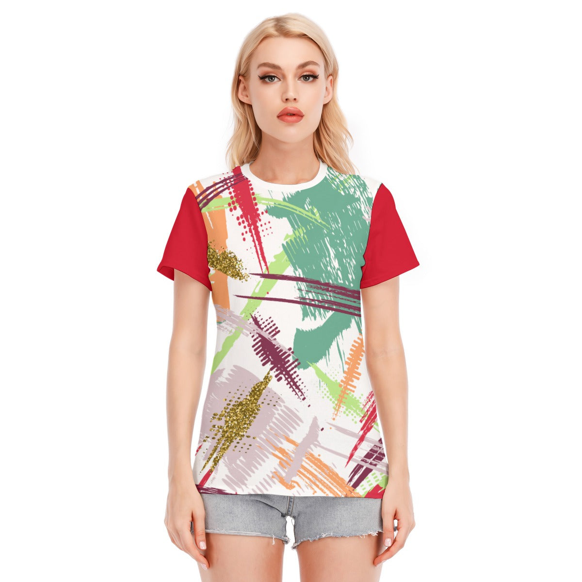 Multi-Color Abstract Round Neck T-Shirt | 190GSM Cotton