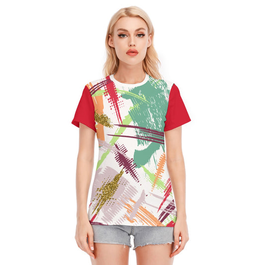 Multi-Color Abstract Round Neck T-Shirt | 190GSM Cotton