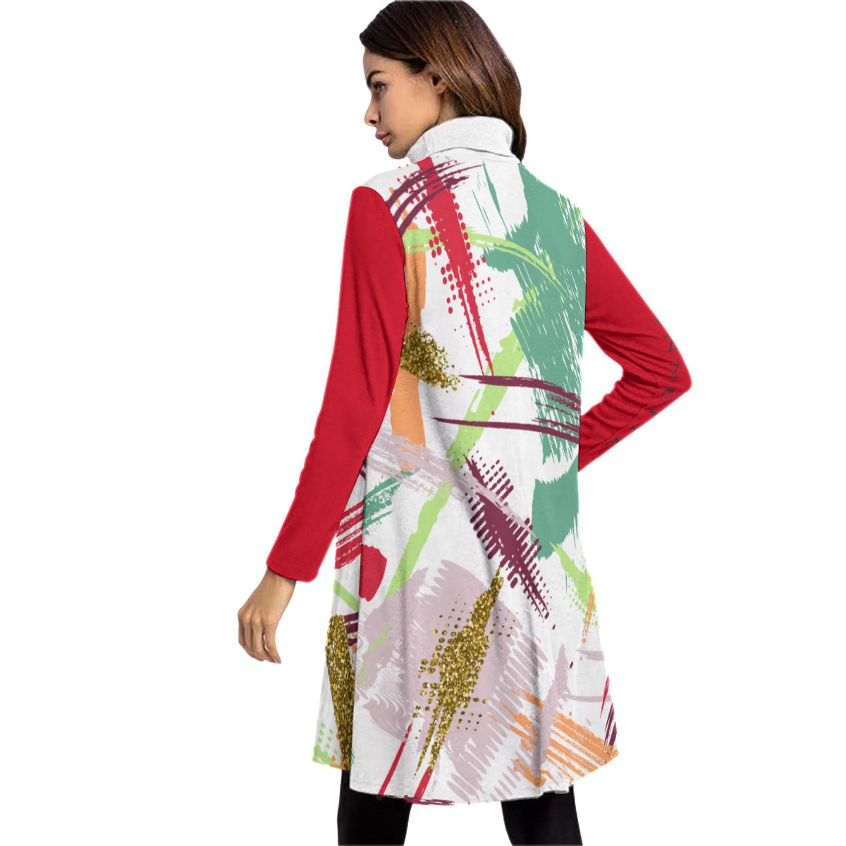 Jazzy High Neck Dress With Long Sleeve