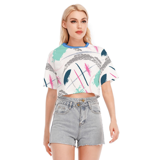 Abstract Cropped Top Tee-shirt