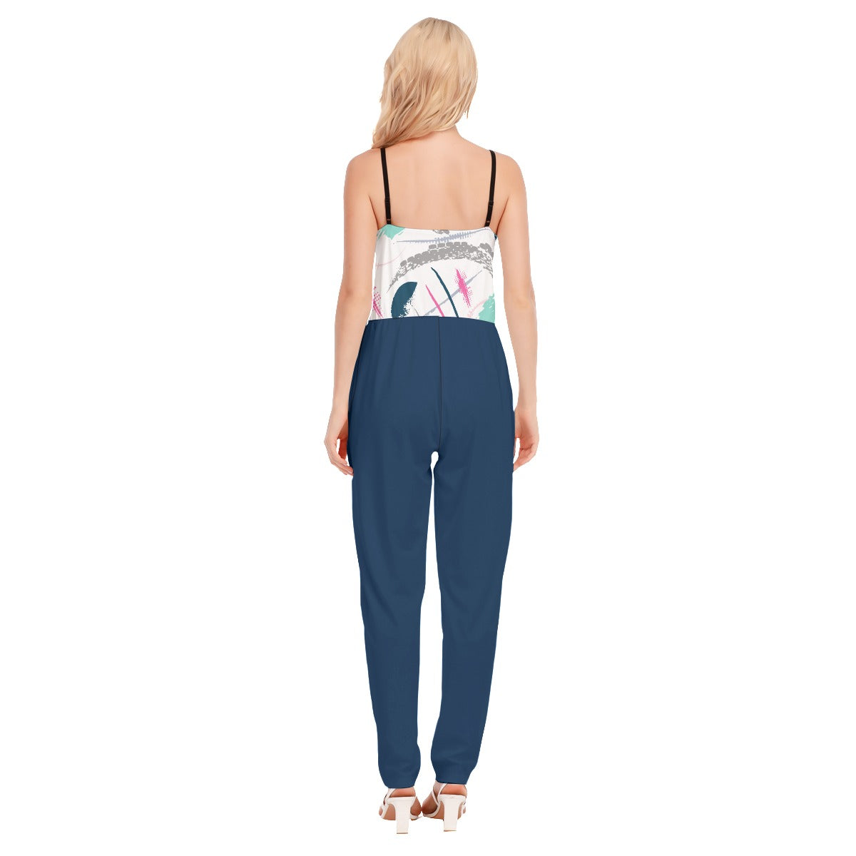 Jazzy  High Waist V-neck Cami Jumpsuit