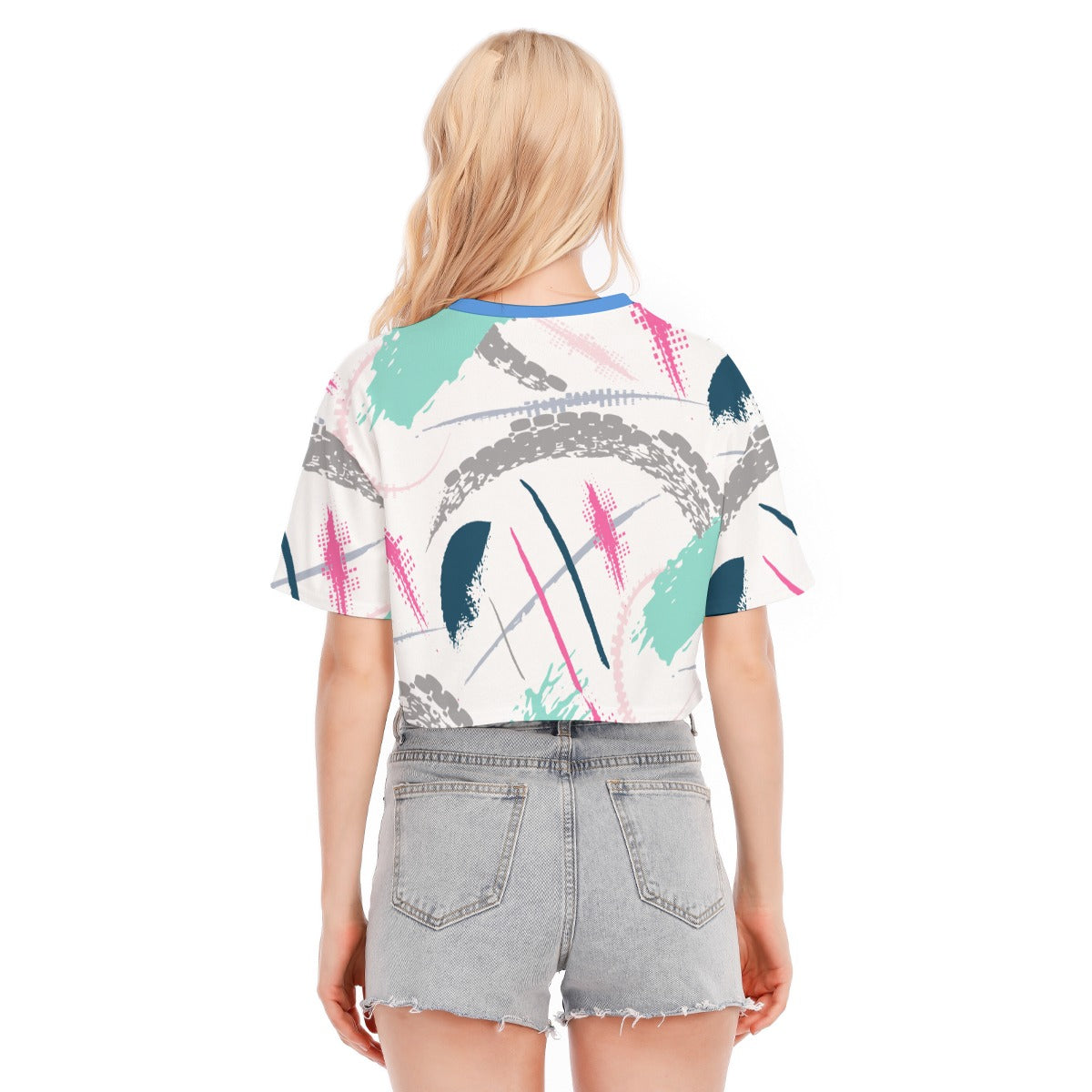 Abstract Cropped Top Tee-shirt