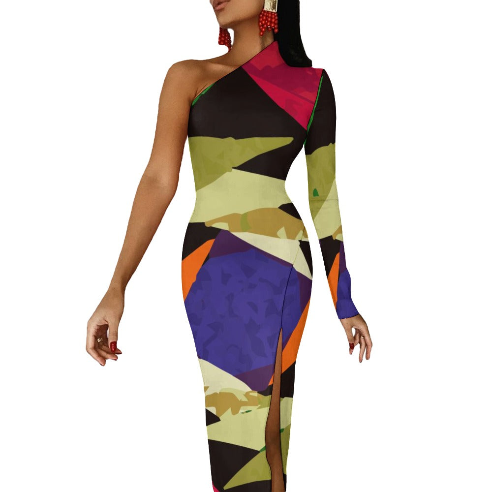 Chic women Half Sleeve Slit Dress