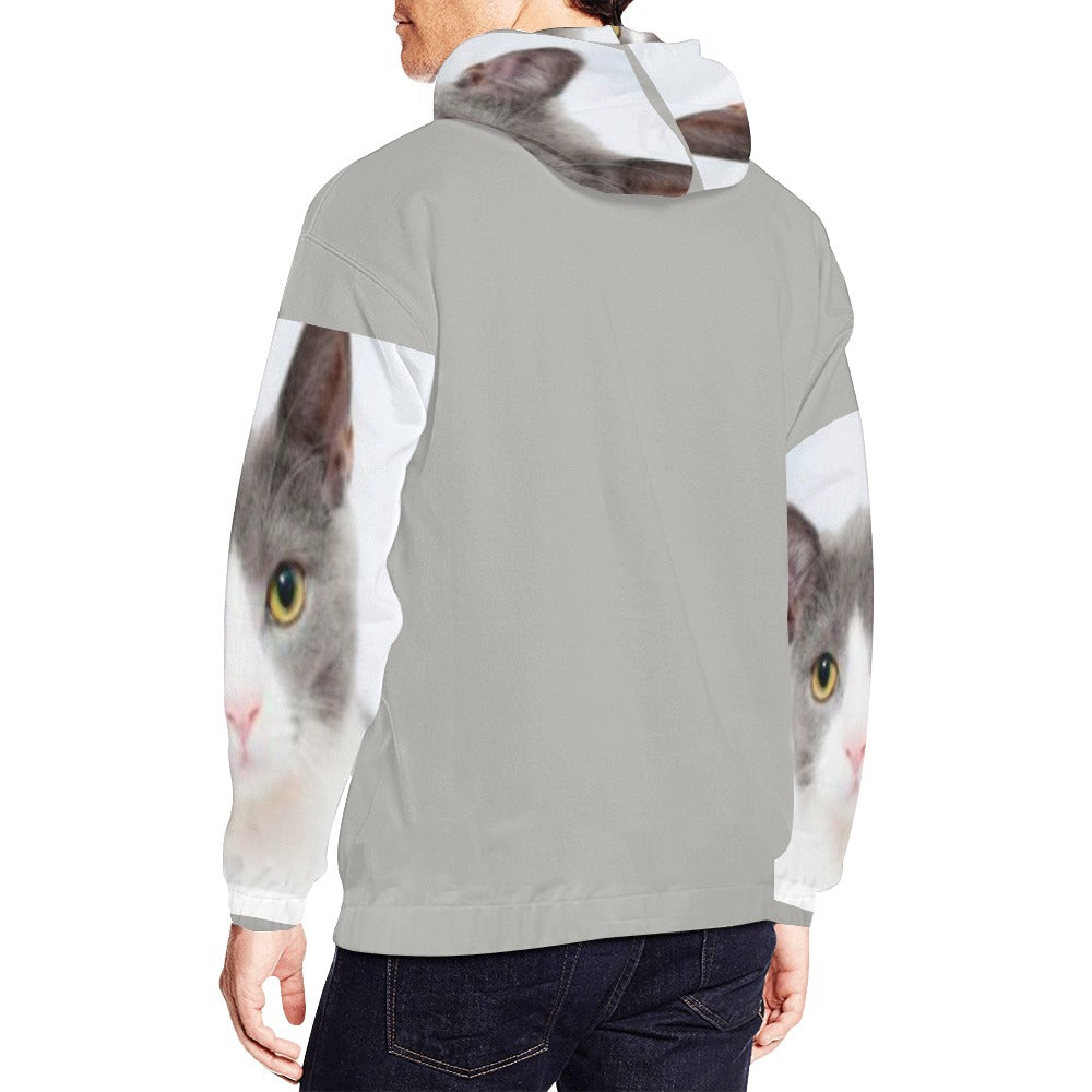 Men's Cat  Print Hoodie (USA Size)