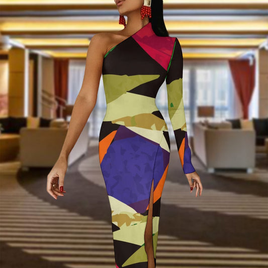 Chic women Half Sleeve Slit Dress