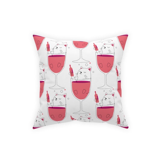Cat in a Wine Glass- Broadcloth Pillow
