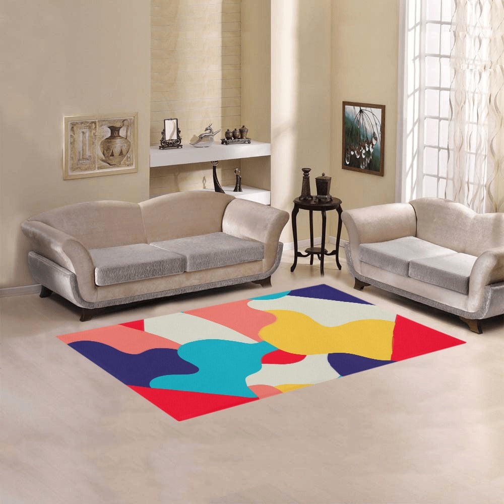Multi-Color Abstract Area Rug 5' x 3.2'