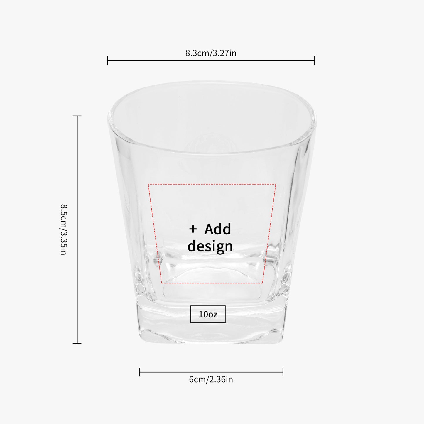 Designed Just 4U-10oz Square Whiskey Glasses